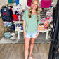 Crepe Hacci Tee - Treetop Green - Southern Belle Boutique