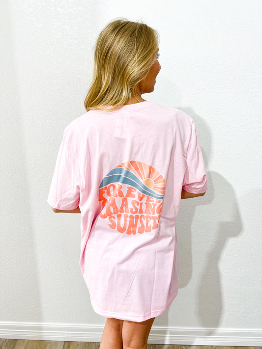 Pink Forever Chasing Sunset Tee - Southern Belle Boutique