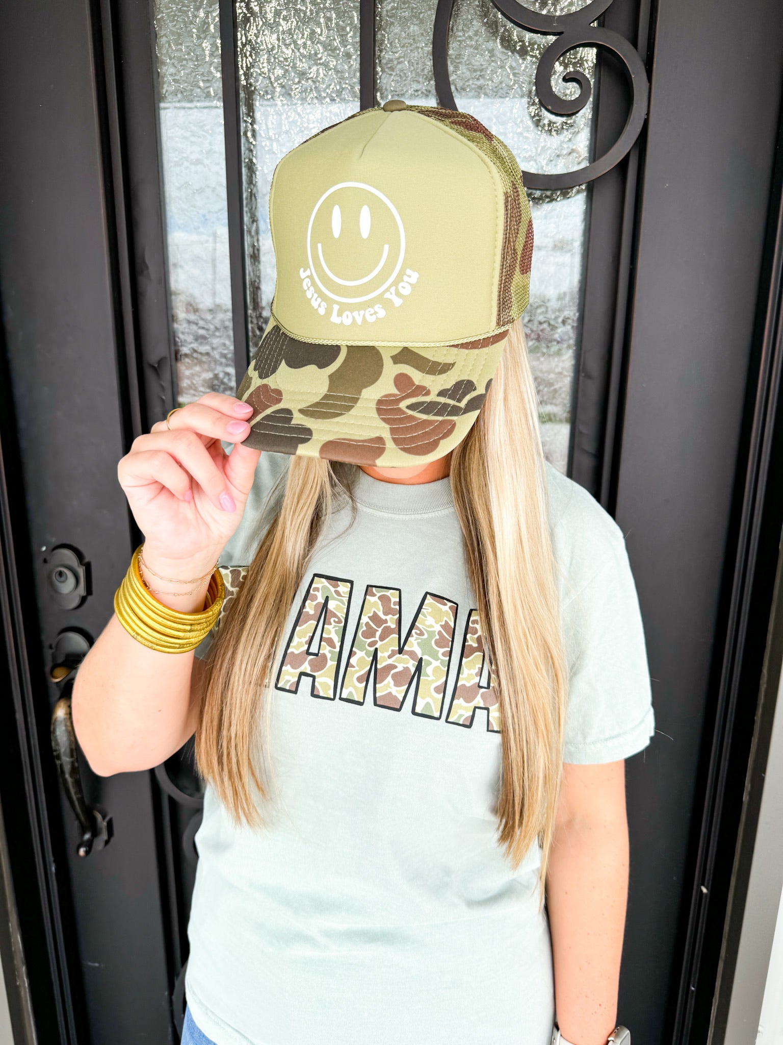 Jesus Loves You Trucker Hat - Camo - Southern Belle Boutique