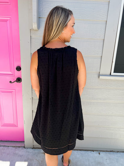 Black Sleeveless Textured Dress - Southern Belle Boutique