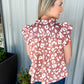 Camel & Cream Print Blouse - Southern Belle Boutique