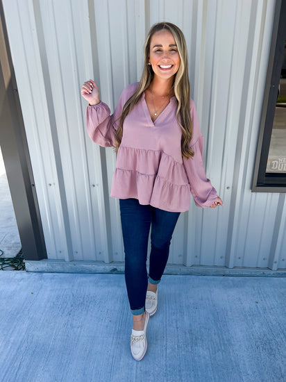 Blush Orleans Flounce Top - Southern Belle Boutique