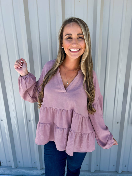 Blush Orleans Flounce Top - Southern Belle Boutique