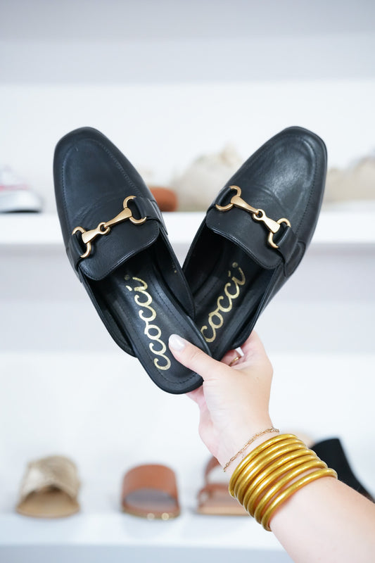 Eileen Black Mule Slide - Southern Belle Boutique