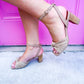 Joyce Raffia Knoted Strap Sandal Heel - Southern Belle Boutique