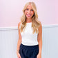 Ivory Crew Neck Ribbed Knit Tank - Southern Belle Boutique