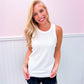 Ivory Crew Neck Ribbed Knit Tank - Southern Belle Boutique