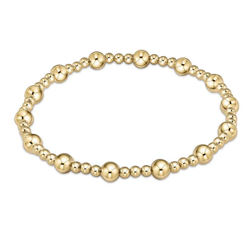 Classic Sincerity Pattern 5mm Bead Bracelet - Gold - Southern Belle Boutique