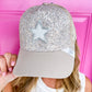 Beige Hat Glitter Front White Star Logo - Southern Belle Boutique