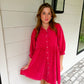 Magenta Corduroy Dress - Southern Belle Boutique