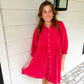 Magenta Corduroy Dress - Southern Belle Boutique