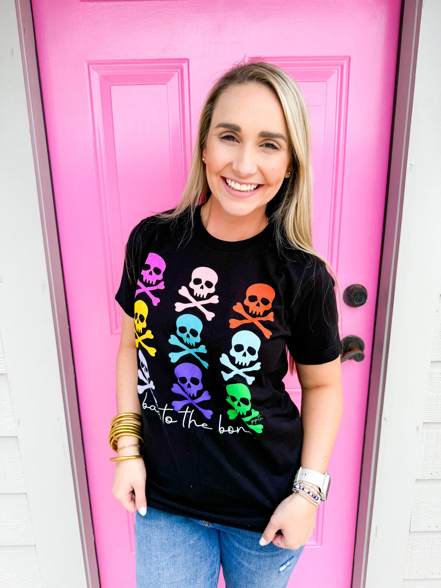 Colorful Bad to the Bone Tee - Southern Belle Boutique
