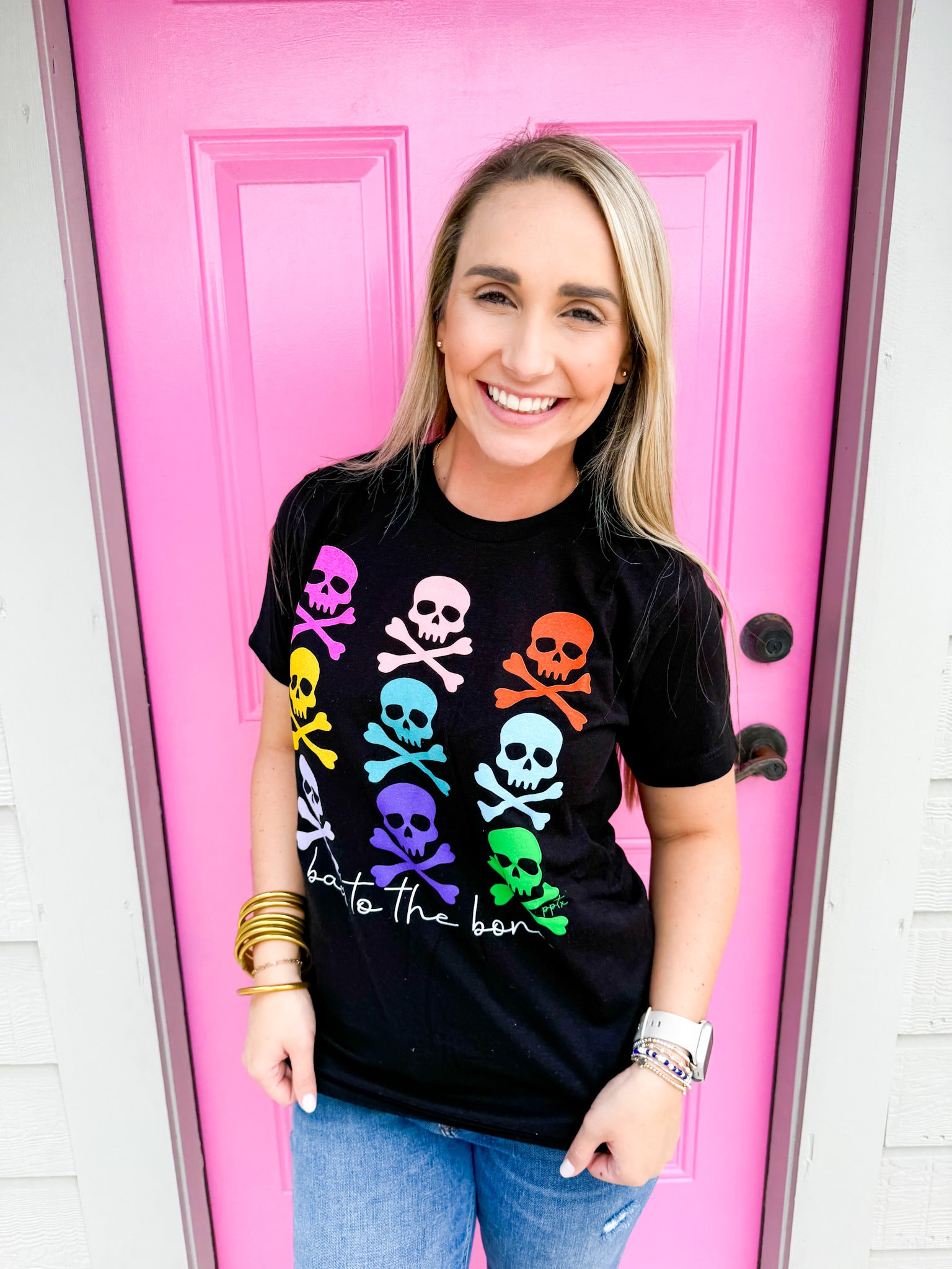 Colorful Bad to the Bone Tee - Southern Belle Boutique