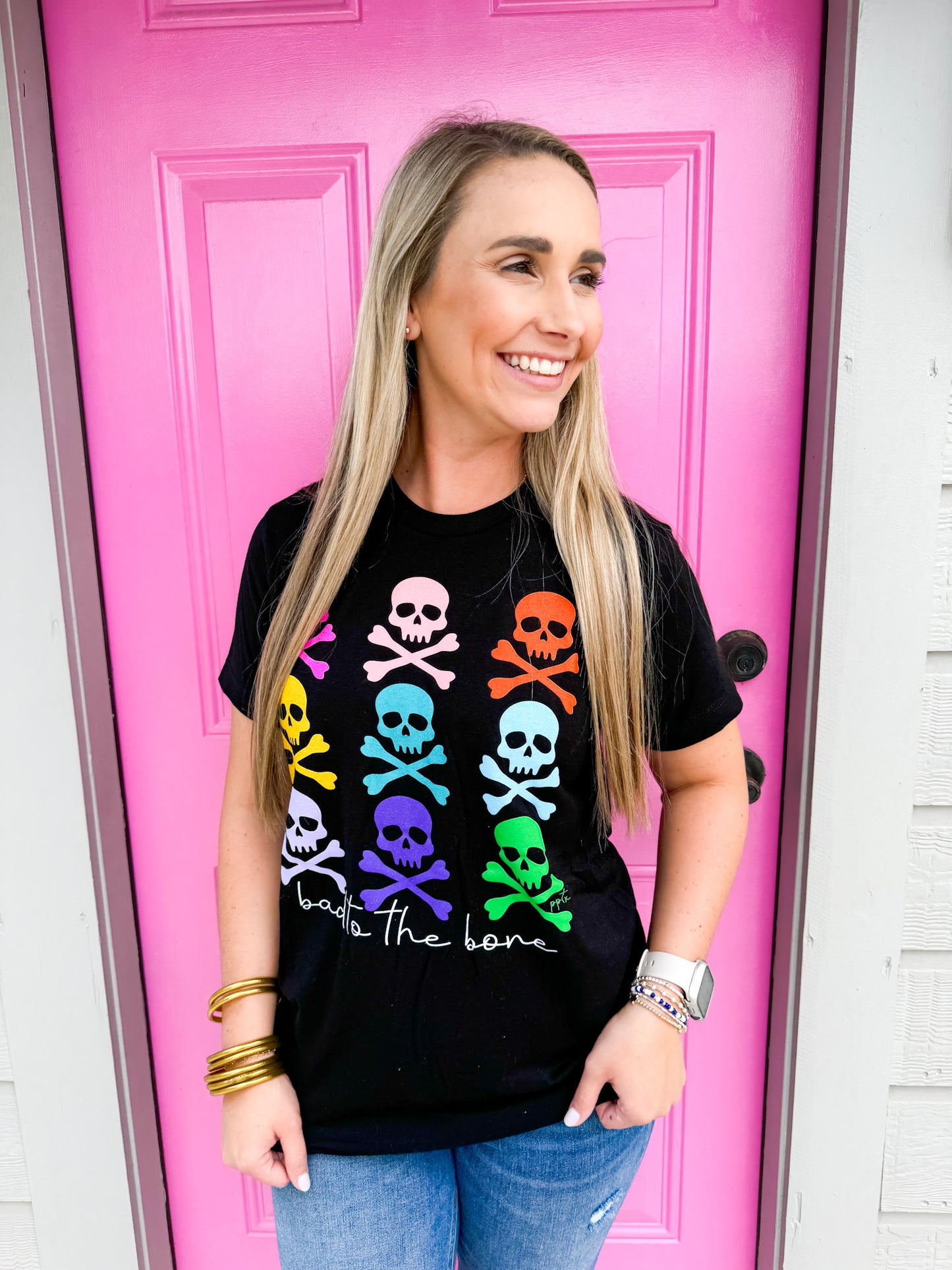 Colorful Bad to the Bone Tee - Southern Belle Boutique