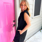 Black Sleeveless Shirt Dress - Southern Belle Boutique