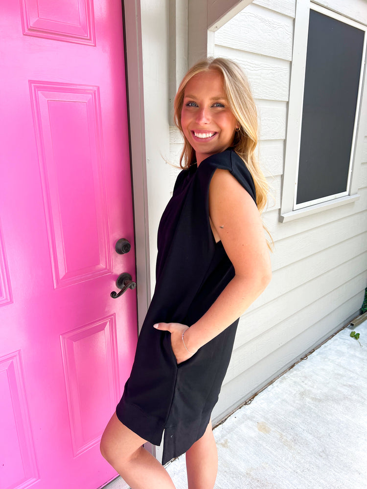 Black Sleeveless Shirt Dress - Southern Belle Boutique