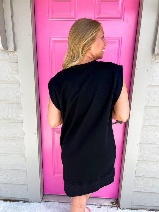 Black Sleeveless Shirt Dress - Southern Belle Boutique