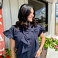 Navy Bow Top