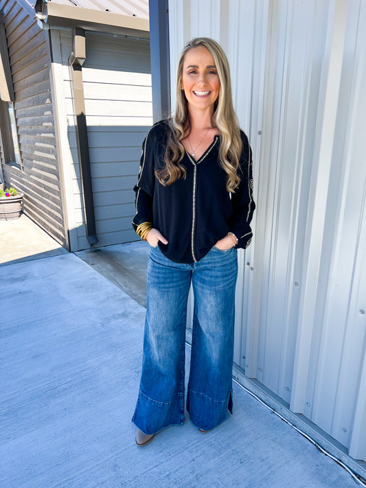 Goldie Mid Rise Super Flare Jean - Southern Belle Boutique