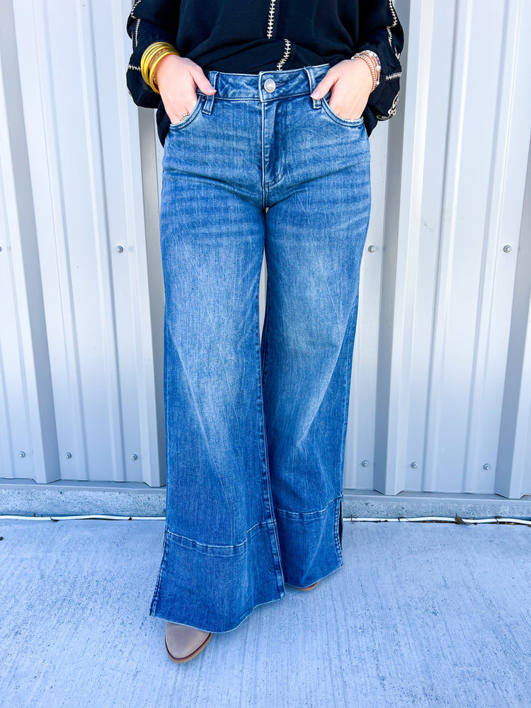 Goldie Mid Rise Super Flare Jean - Southern Belle Boutique