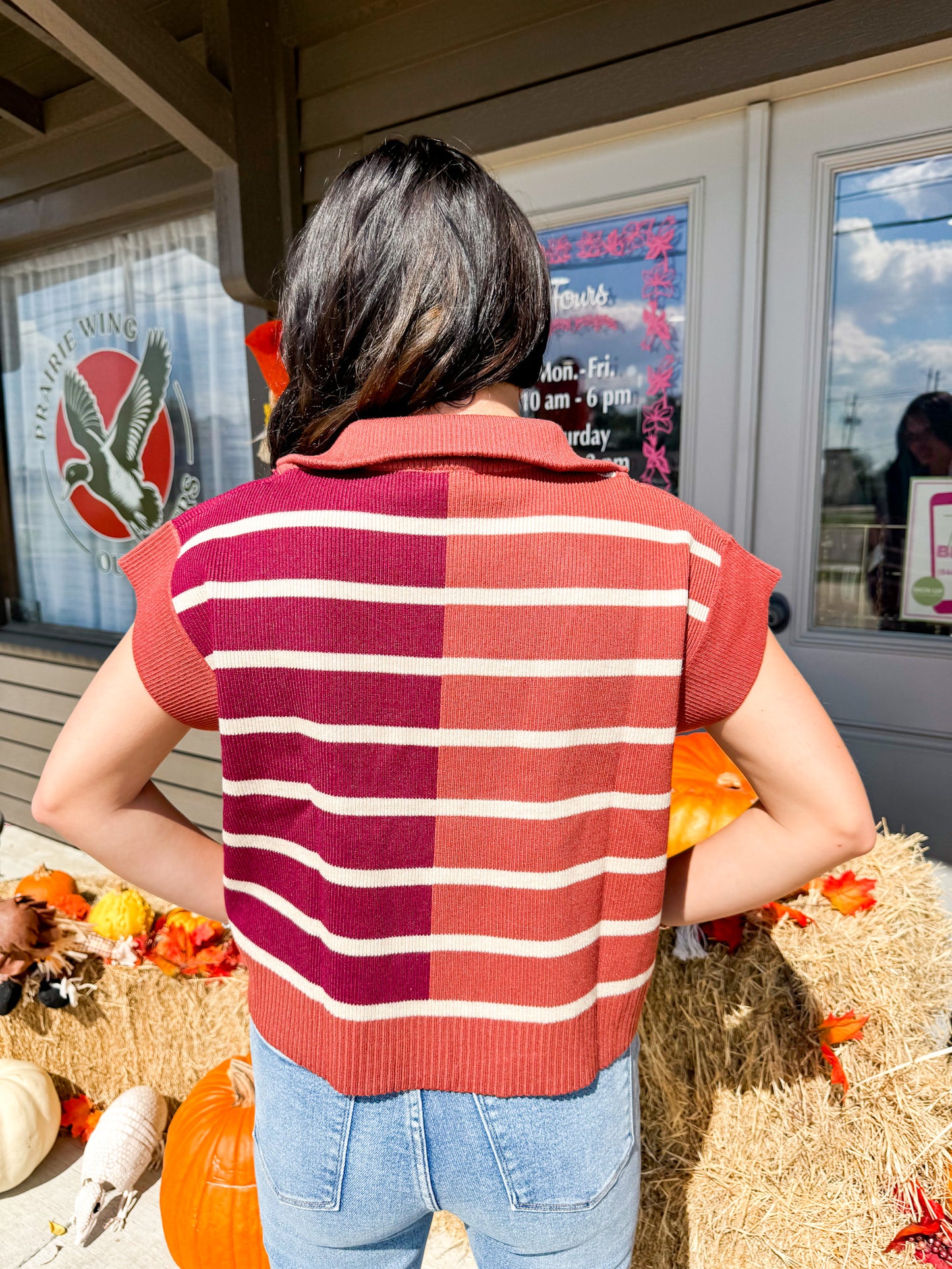 Chestnut Striped Sweater - Southern Belle Boutique