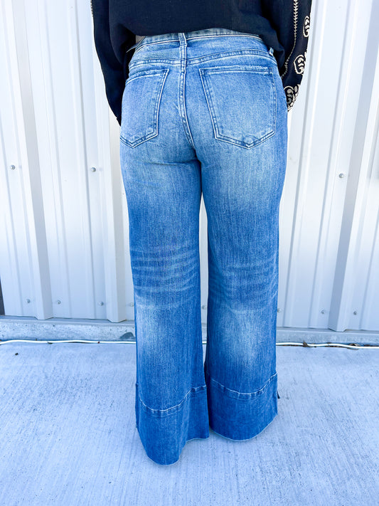 Goldie Mid Rise Super Flare Jean - Southern Belle Boutique