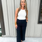 Denali High Rise Wide Leg Cropped Black Pant - Southern Belle Boutique