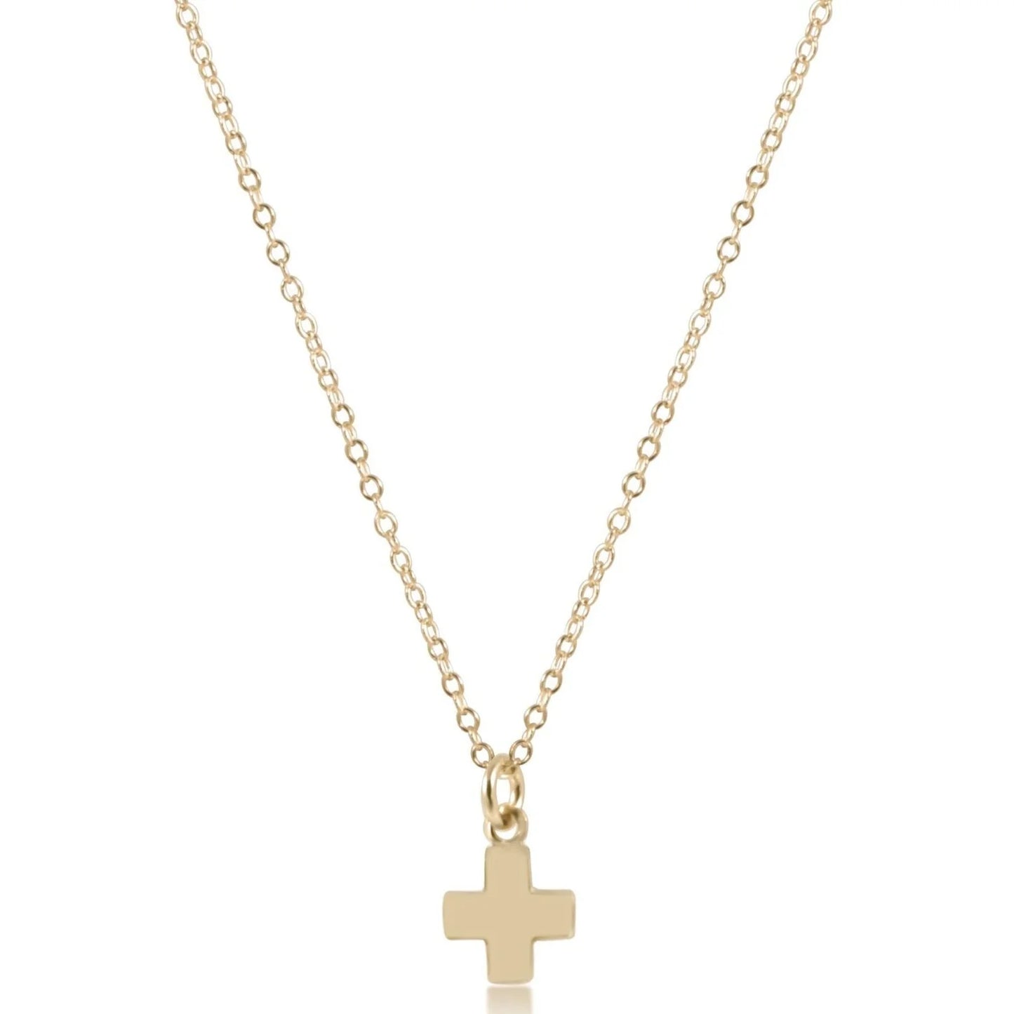16" necklace gold - signature cross small gold charm - Southern Belle Boutique