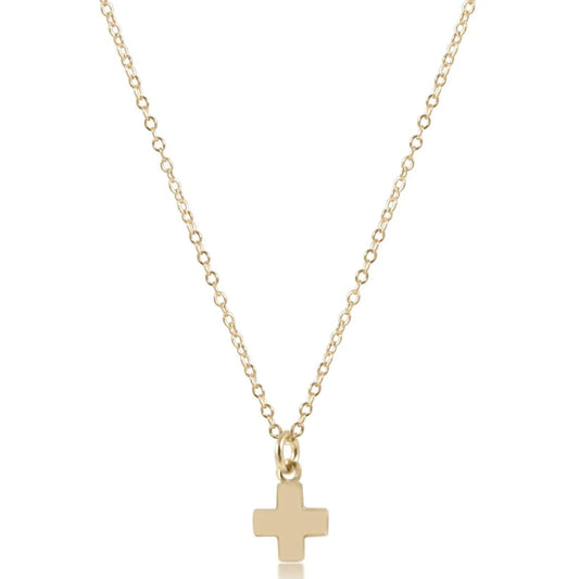 16" necklace gold - signature cross small gold charm - Southern Belle Boutique