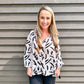 Ivory Black Blouse