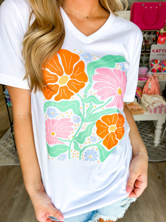 Whimsy Flowers Tee - Southern Belle Boutique