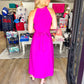 Magenta Sleeveless Midi Dress