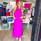 Magenta Sleeveless Midi Dress