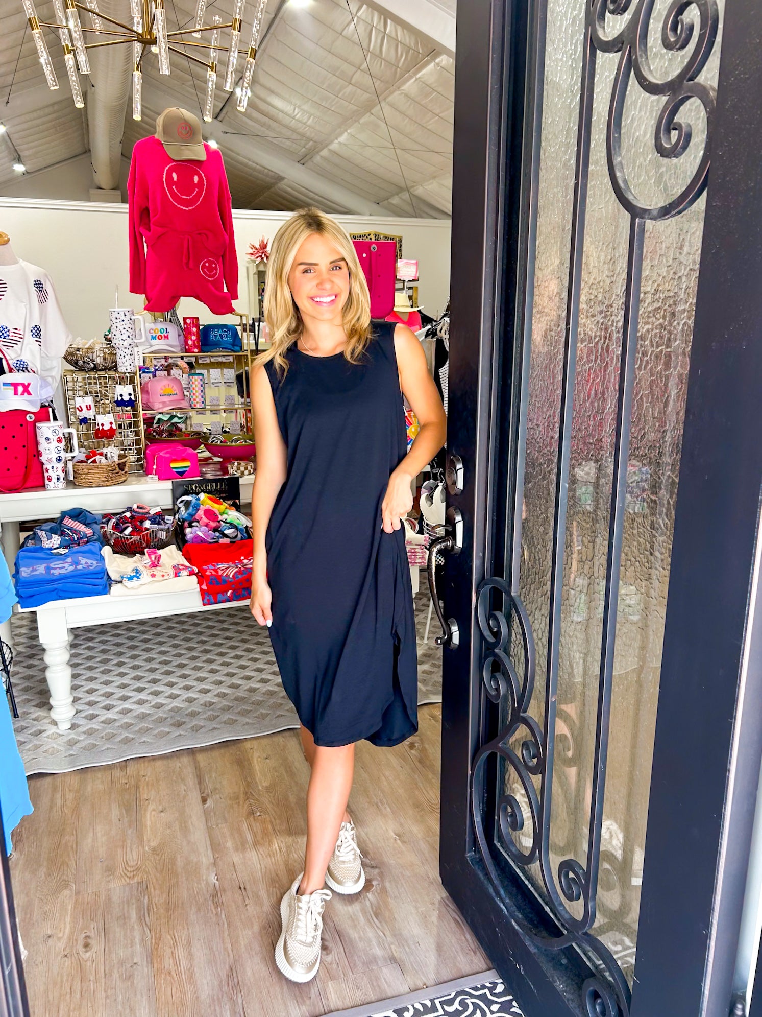 Sheridan Midi Tank Dress - Black - Southern Belle Boutique