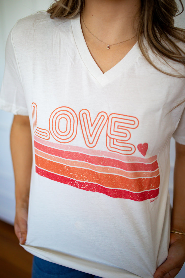 Retro LOVE Stripe Tee - Southern Belle Boutique