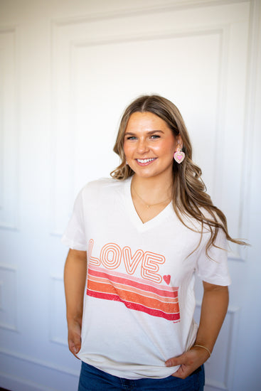 Retro LOVE Stripe Tee - Southern Belle Boutique