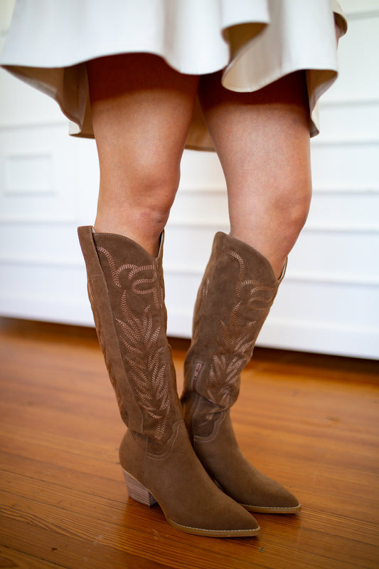 Samara Brown Tall Boot - Southern Belle Boutique