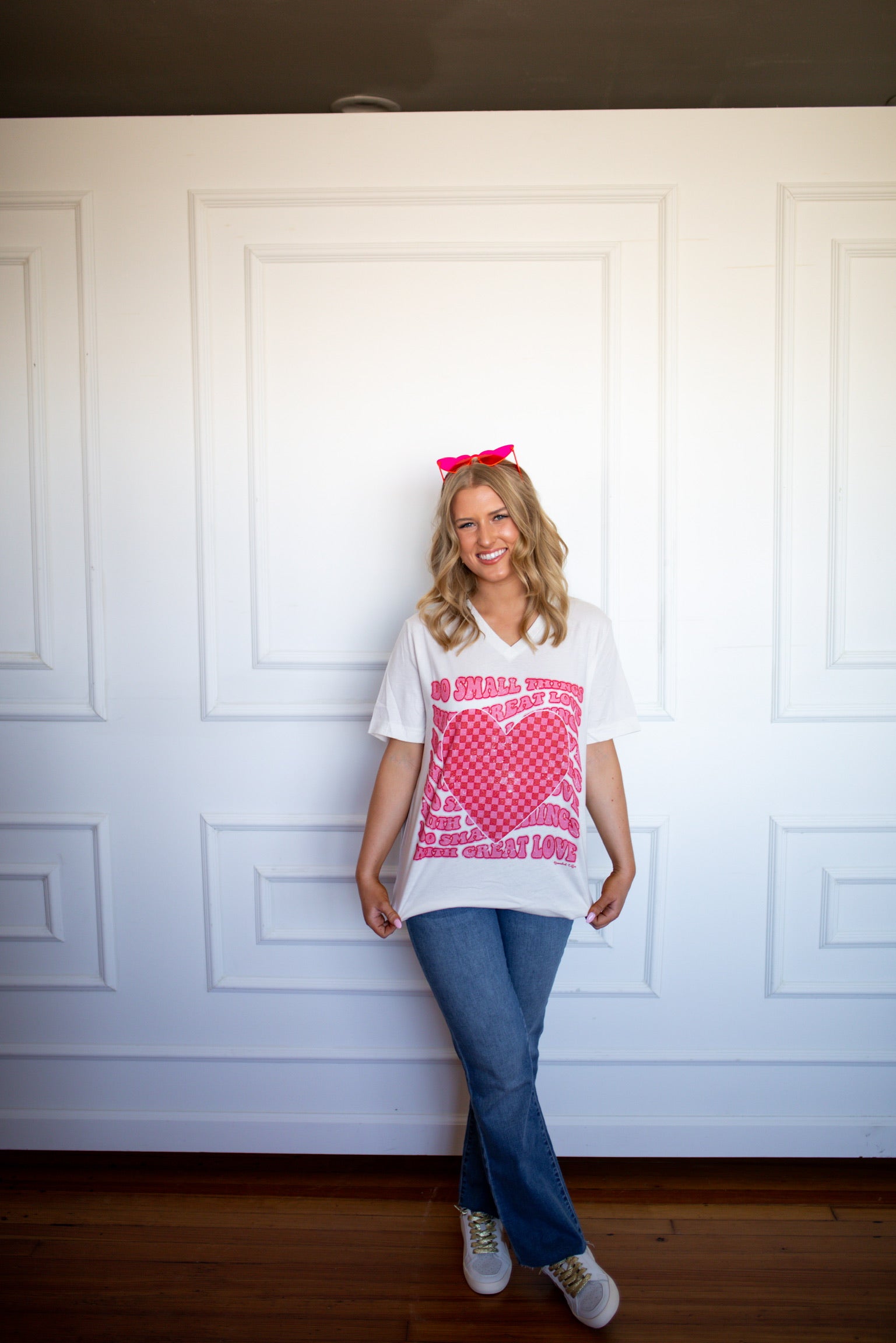 Great Love Checkered Heart Tee - Southern Belle Boutique