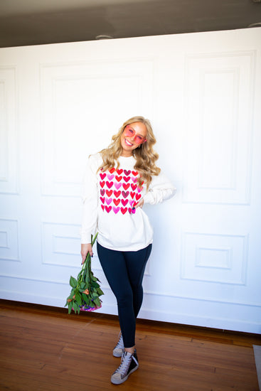 Watercolor Hearts LS Tee - Southern Belle Boutique