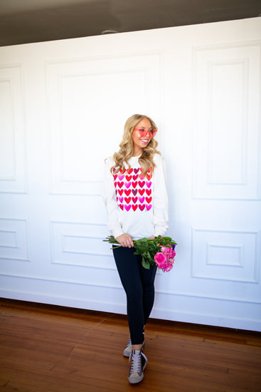 Watercolor Hearts LS Tee - Southern Belle Boutique