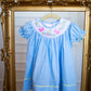 Lt Blue Easter Smocked Dress - Southern Belle Boutique