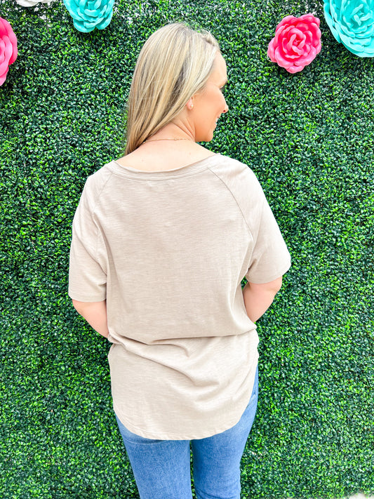 Taylor Top - Warm Sand - Southern Belle Boutique