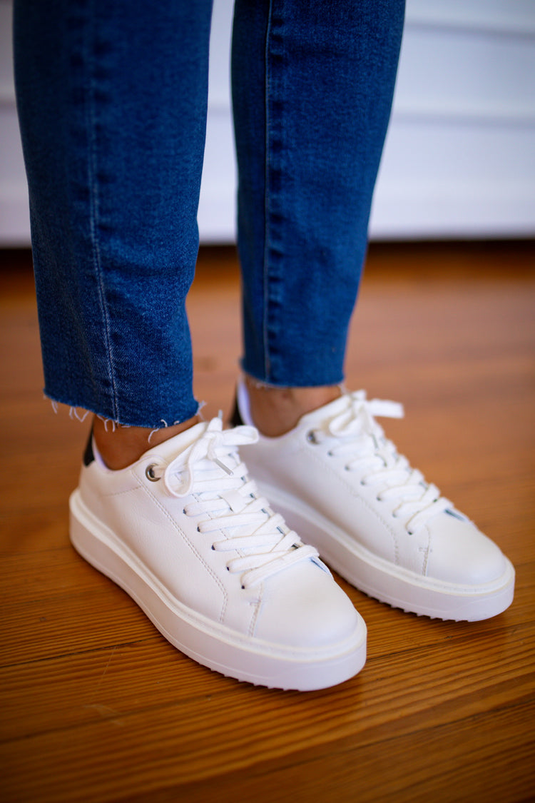 Charlie Platform Sneaker - White - Southern Belle Boutique