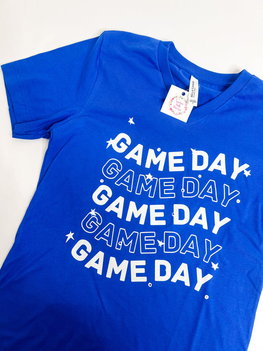 Game Day Wave Tee - Blue - Southern Belle Boutique