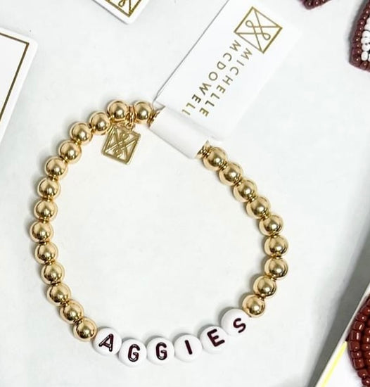 Monica Bracelet Aggies - Maroon - Southern Belle Boutique