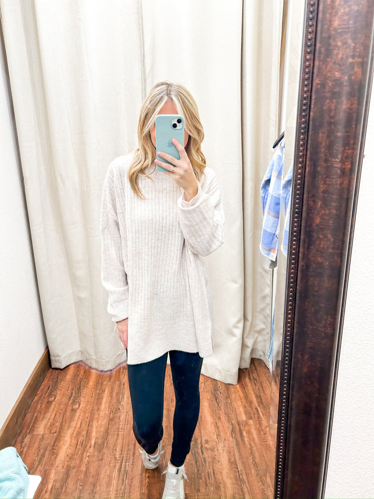 Milo Cream Ribbed Sweater - Southern Belle Boutique