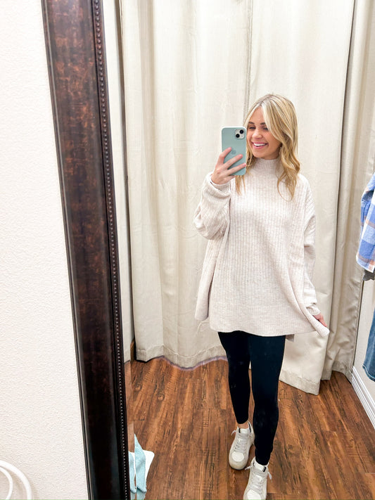 Milo Cream Ribbed Sweater - Southern Belle Boutique