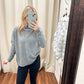 Grey Stitched Sweater - Southern Belle Boutique