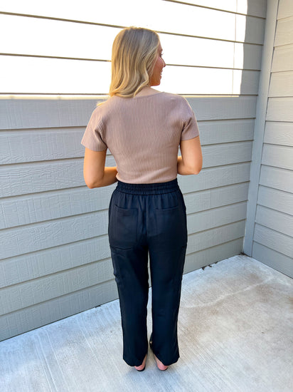 Black Relaxed Utility Pintucked Pants - Southern Belle Boutique