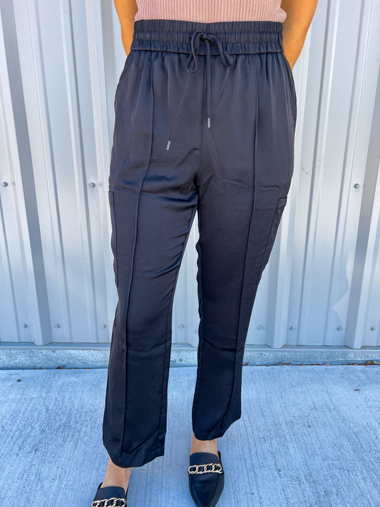 Black Relaxed Utility Pintucked Pants - Southern Belle Boutique